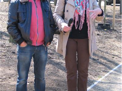 Schepen van sport Brigitte Quick houdt haar toespraak